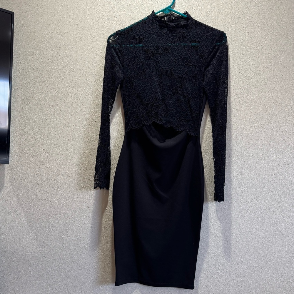 Windsor Black Lace Long Sleeve Dress